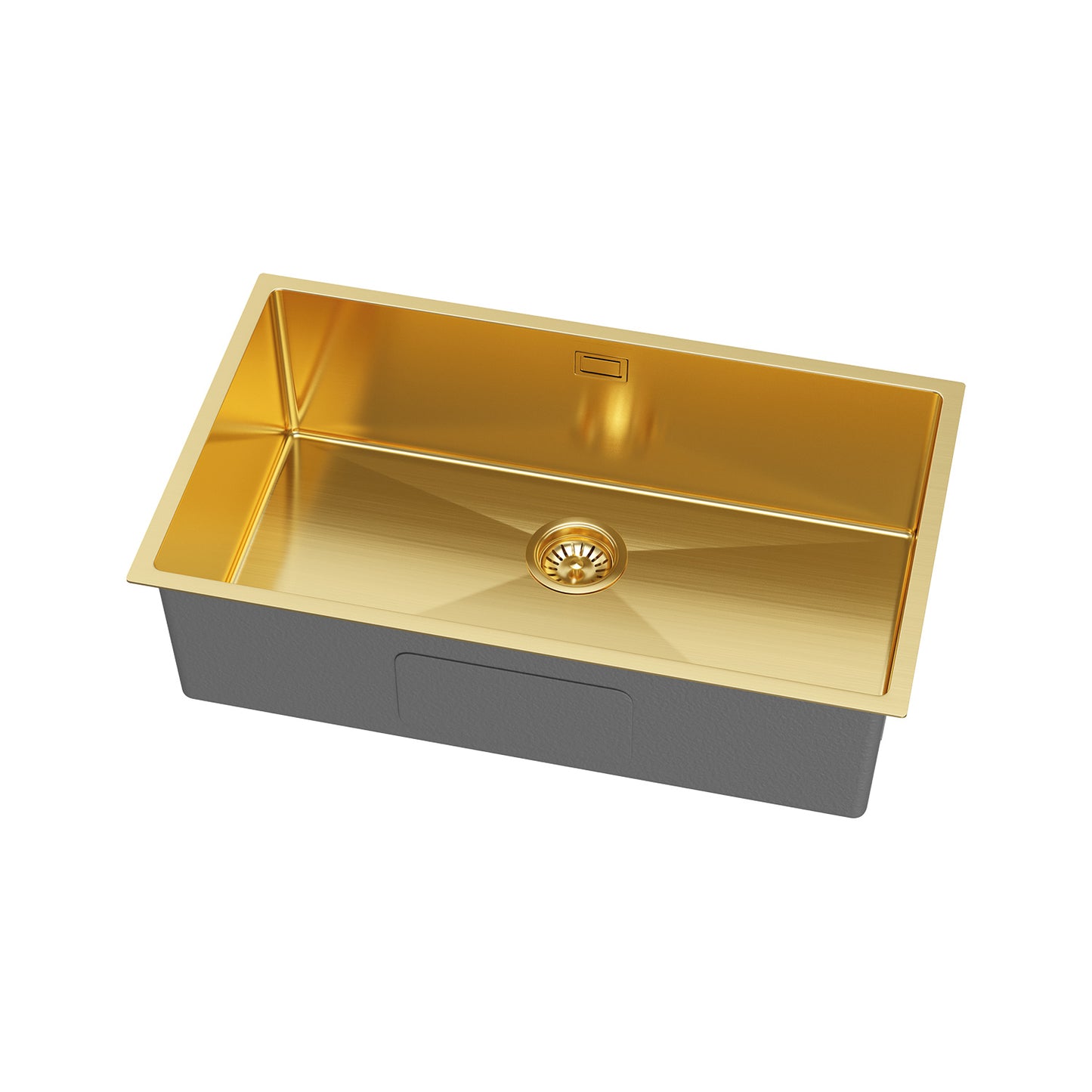 Goldfarbene Einzelspüle aus Stahl – 74 x 44 cm von Velazo.