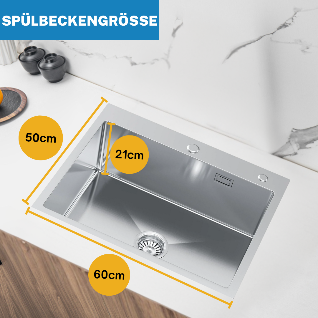 Edelstahlspüle – 60 x 50 cm von Velazo.