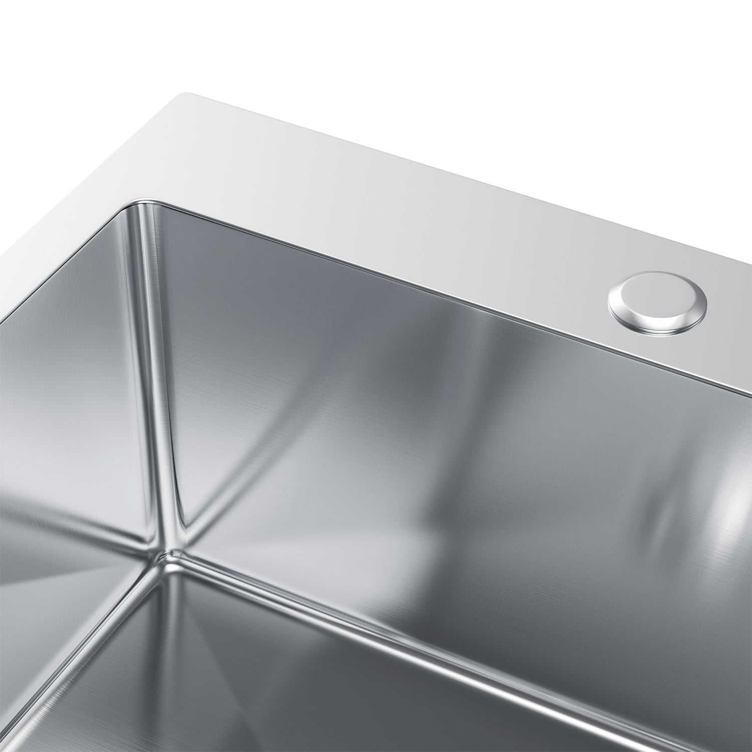 Single-bowl stainless steel sink, silver inox, 48x45cm, with Velazo tap hole.