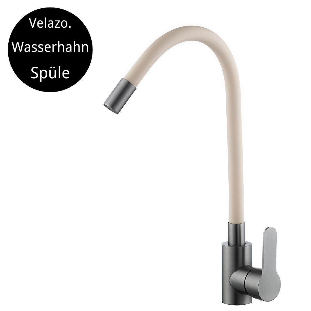 Küchenarmatur mit flexiblem Auslauf Beige Flexi / Graphit