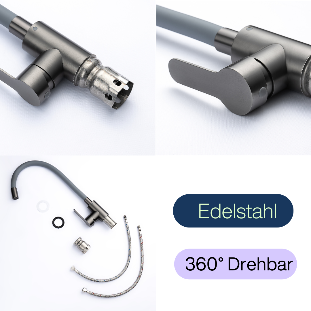 Küchenarmatur mit flexiblem Auslauf GreyFlexi / Graphit 