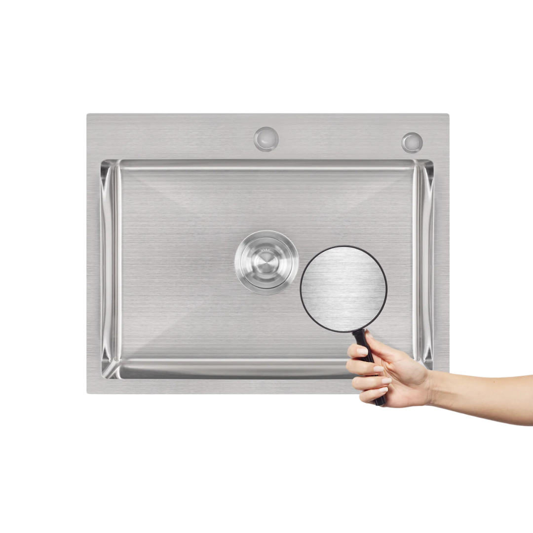 Einzelbecken-Edelstahlspüle 58x45 cm INOX von Velazo