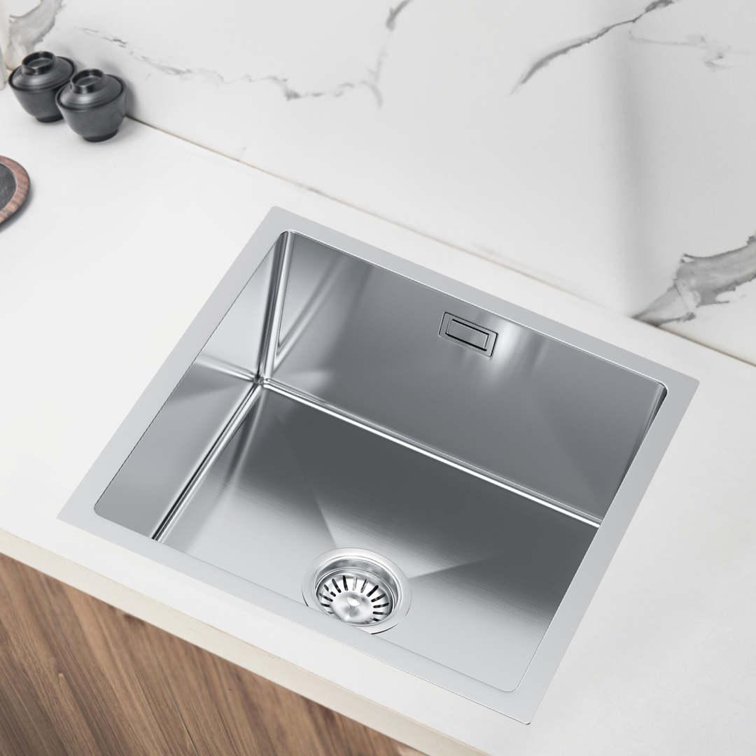 Single-bowl steel sink - 47x45cm from Velazo. 