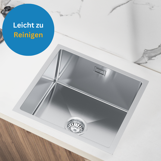 Single-bowl steel sink - 47x45cm from Velazo. 