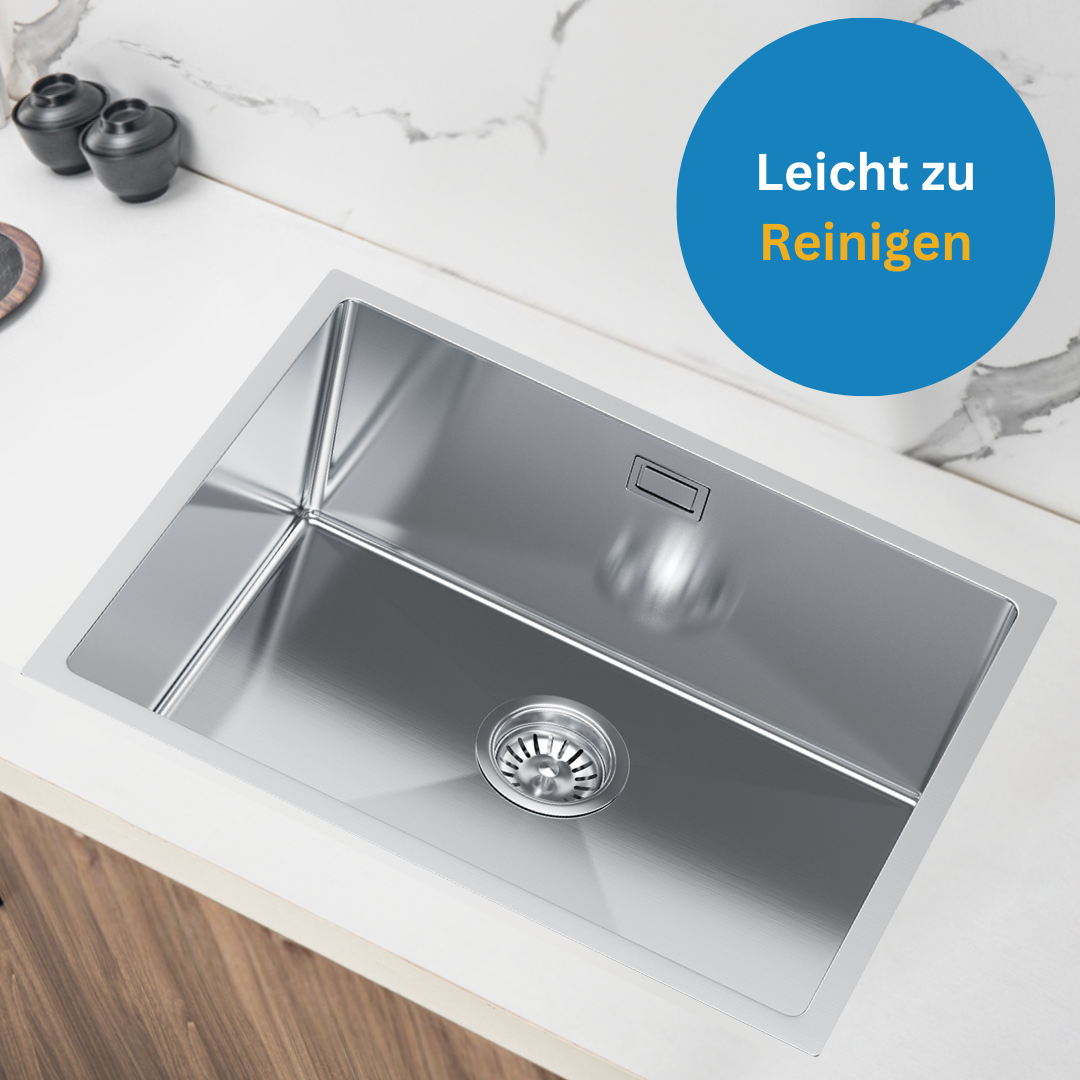 Edelstahl-Einzelbeckenspüle 54x44 cm INOX von Velazo.