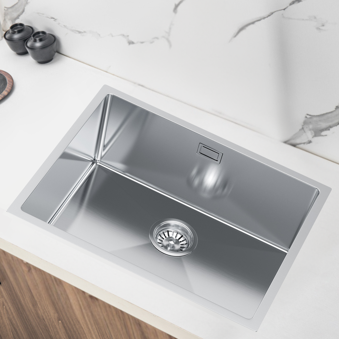 Edelstahl-Einzelbeckenspüle 54x44 cm INOX von Velazo.