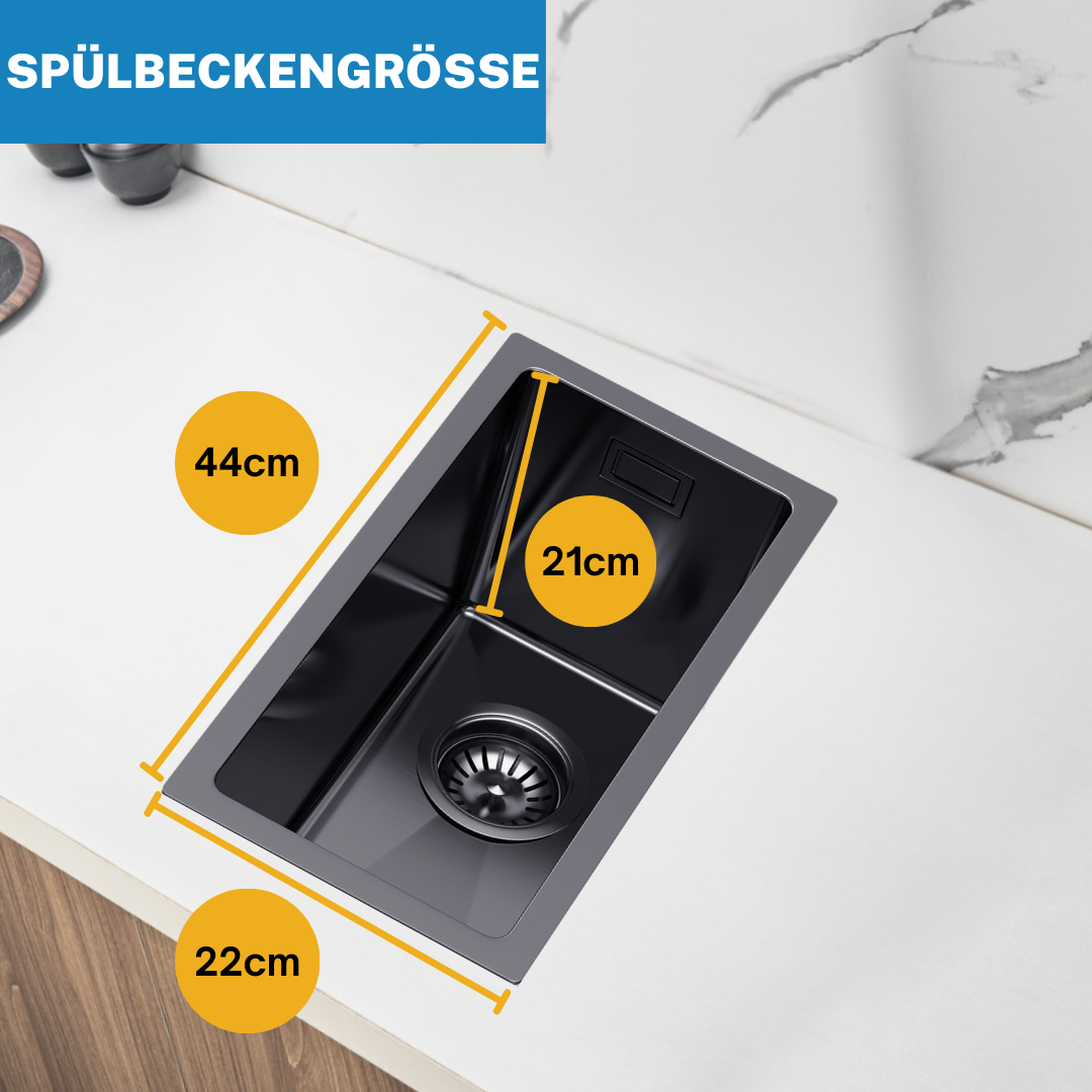 Small Kitchen Sink PVD Black - 22x44cm from Velazo.
