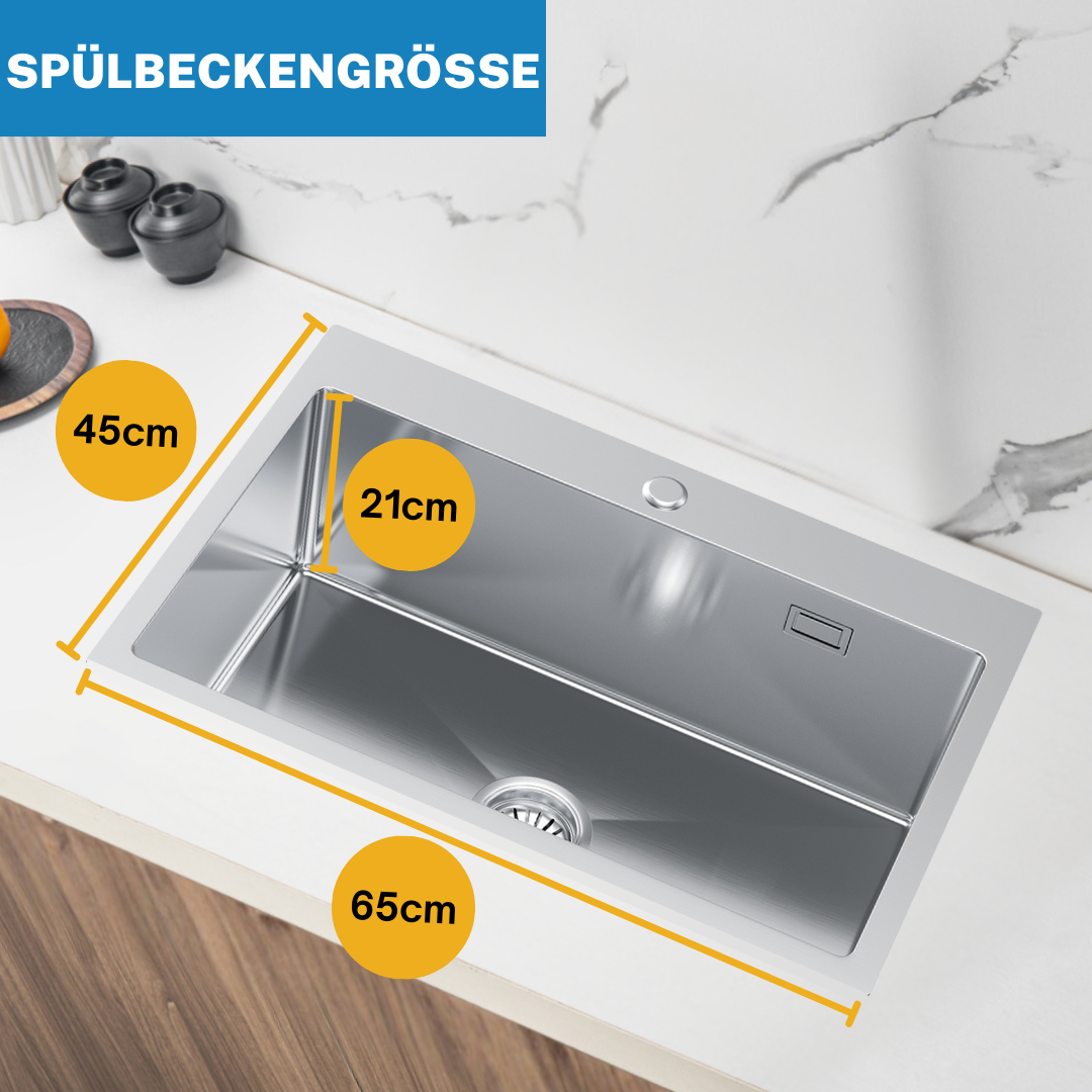Edelstahl-Küchenspülbecken 65x45 Inox von Velazo.