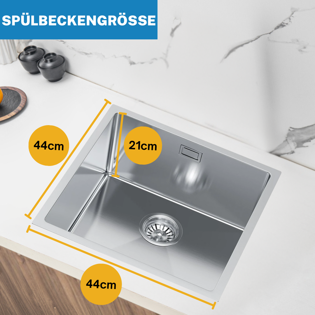 Single-bowl steel sink - 44x44cm from Velazo. 
