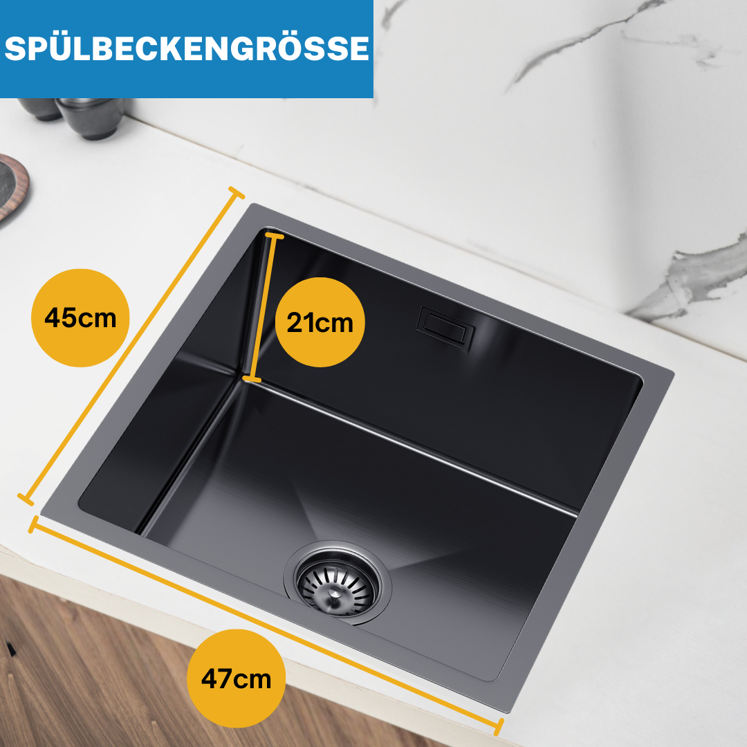Single bowl sink Black - 44x44cm from Velazo.