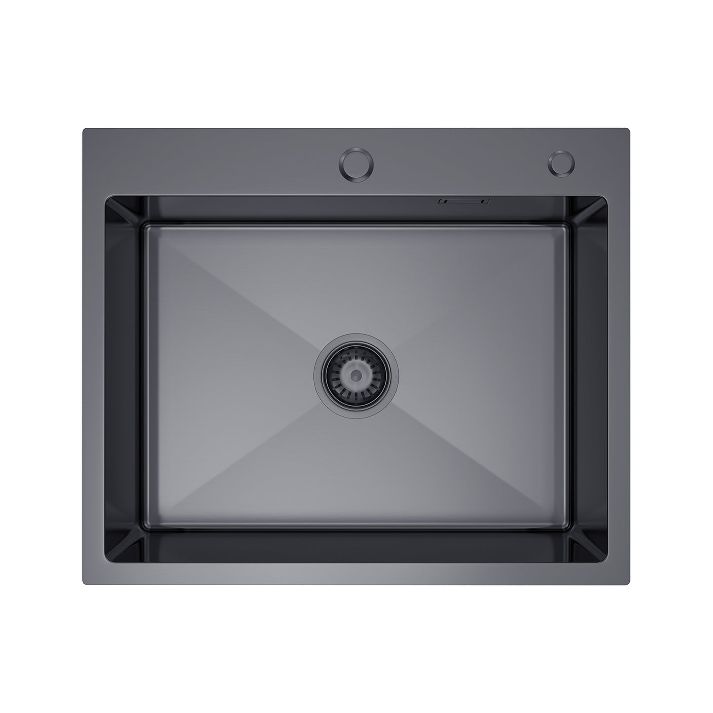 Single-bowl steel PVD sink, black - 60x50cm from Velazo.