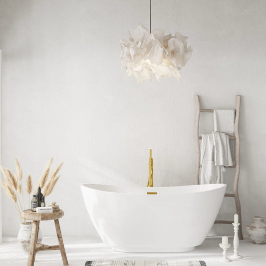 Balneo PARMA freistehende Badewanne 170x72 cm – weißes Acryl mit Stahlrahmen und Click-Clack-Ablauf, Spiegelgold