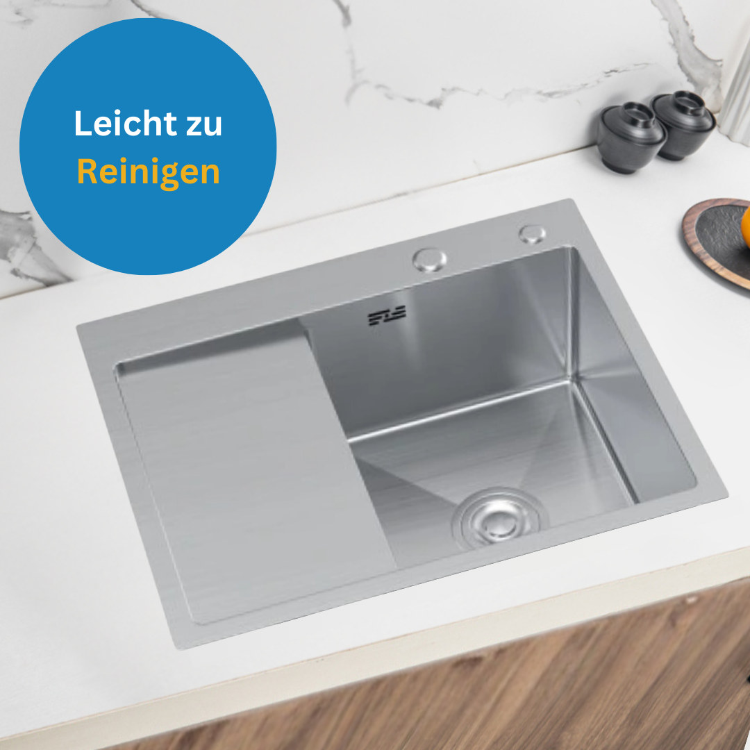 Sink with drainer Steel 58x48 R Inox with tap hole from Velazo.