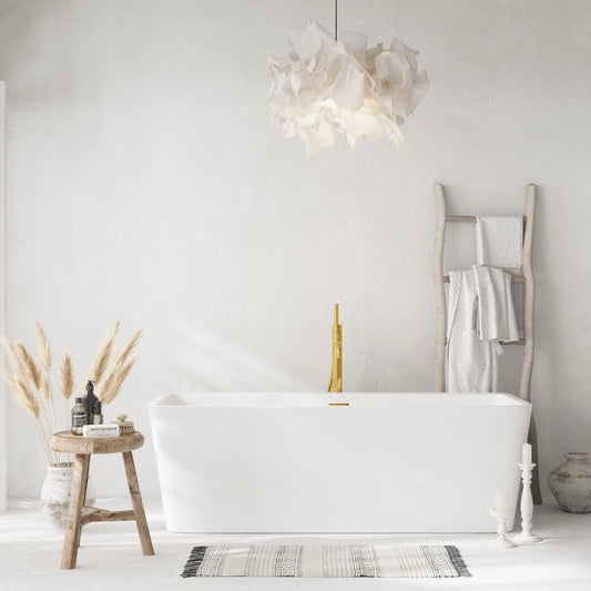 Wanna Wolnostojąca Balneo ROMA 170x80 cm Biała z Przelewem i Złotym Lustrem Click-Clack